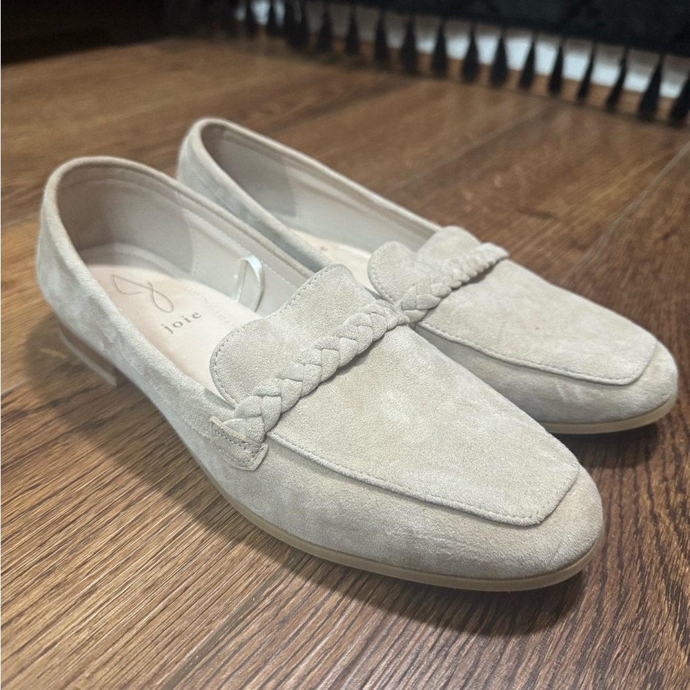 Joie Loafers Women's 8 Beige Suede Flats Slip On Comfort